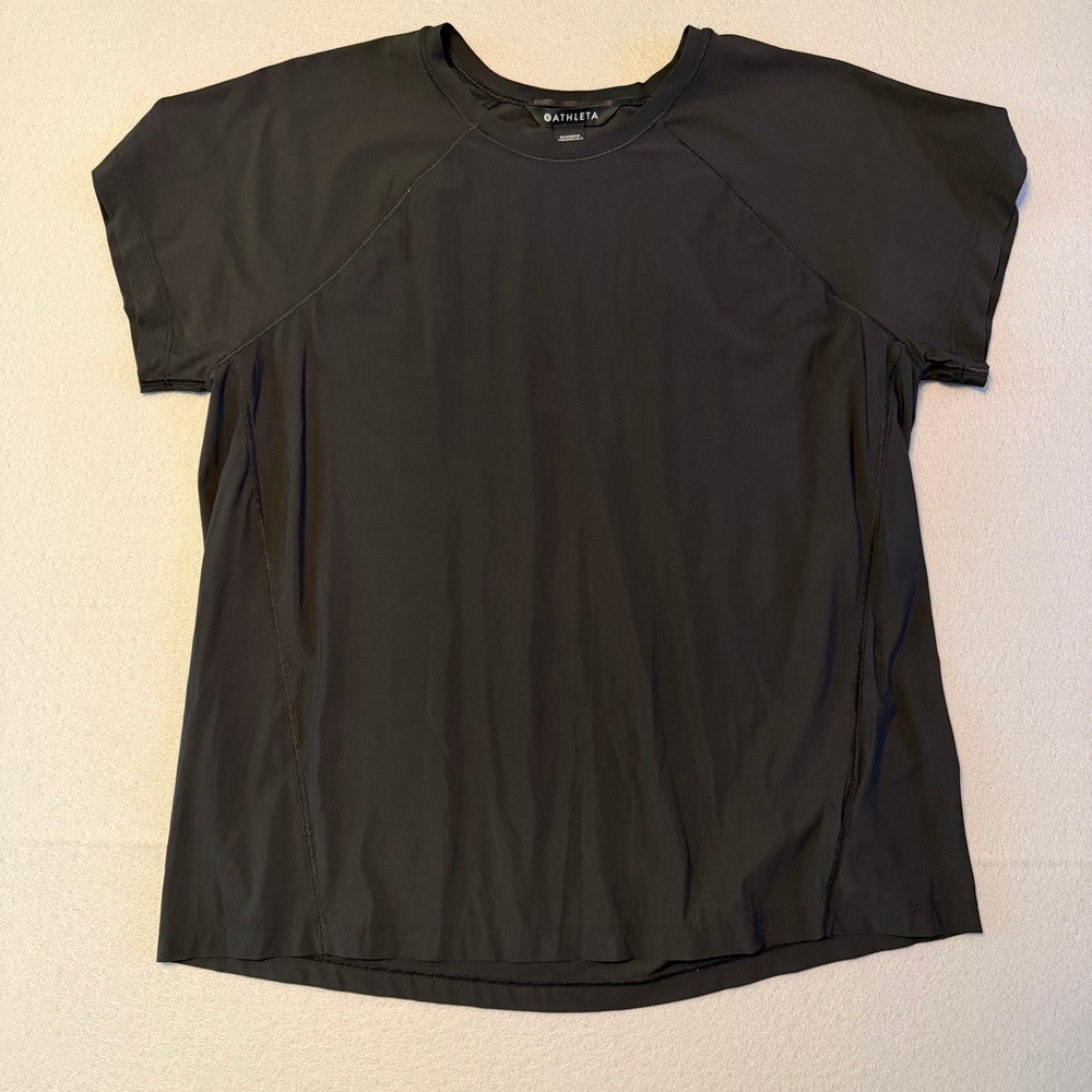 Athleta Ultimate Train Tee T-Shirt Ultimate Black Raglan Women Size S